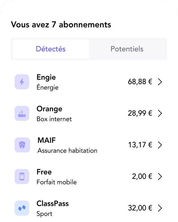 Tous vos abonnements, un seul écran.
