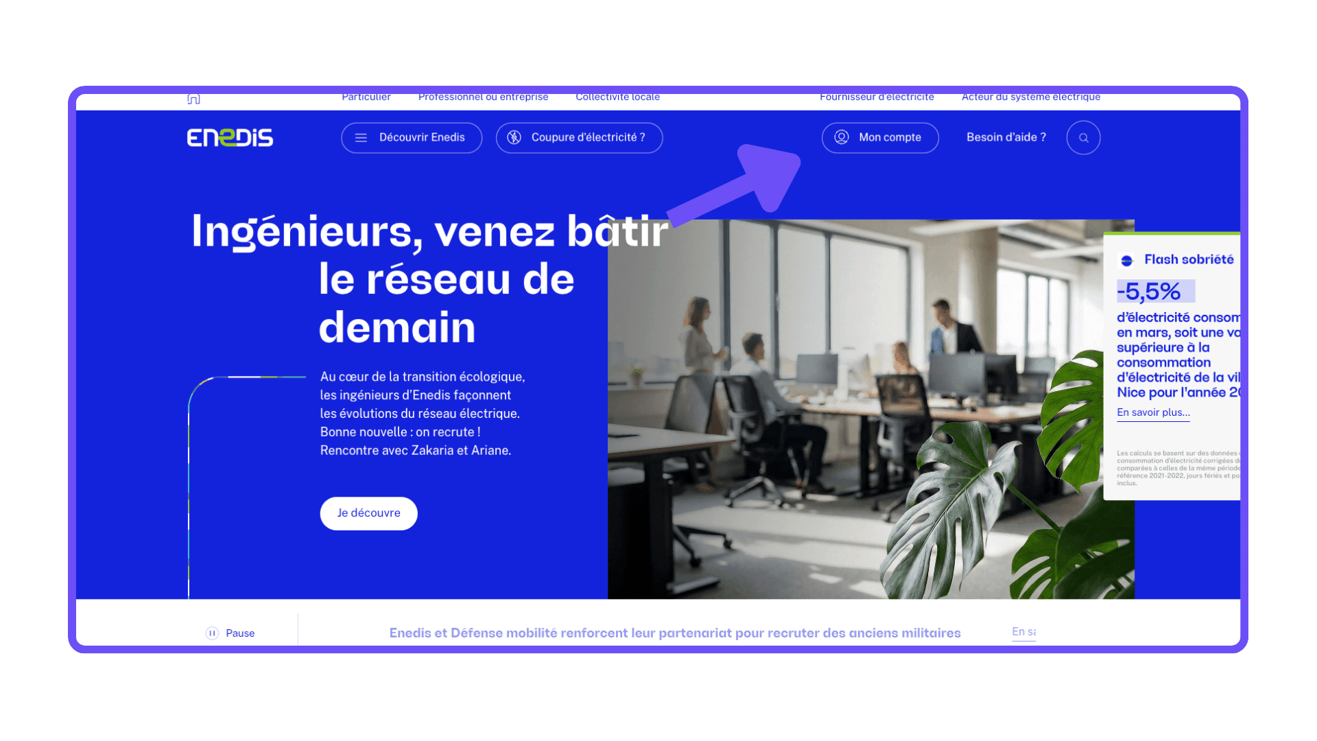 Page d'accueil Enedis