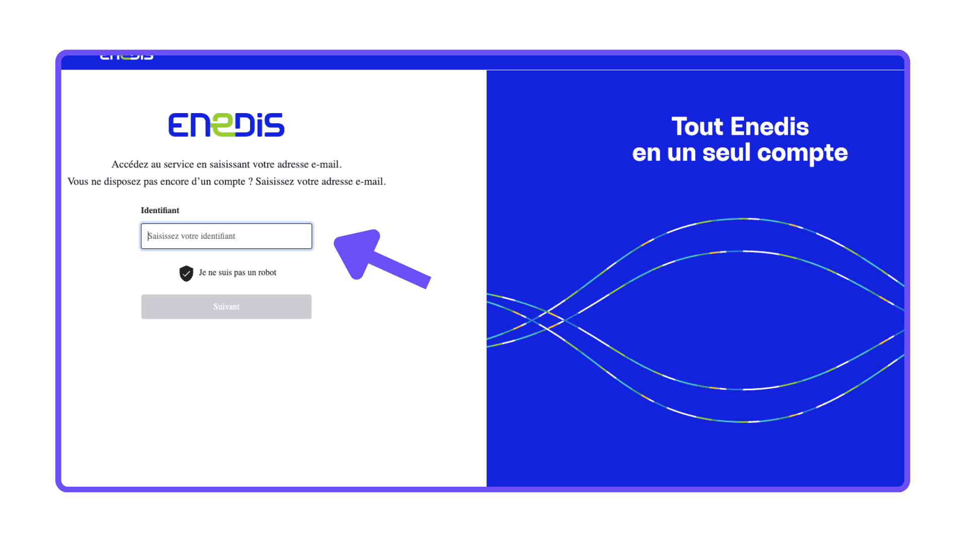 Création de compte Enedis